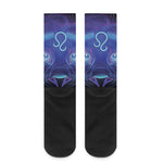 Dark Leo Zodiac Sign Print Crew Socks