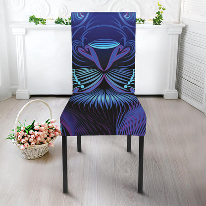 Dark Leo Zodiac Sign Print Dining Chair Slipcover