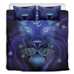 Dark Leo Zodiac Sign Print Duvet Cover Bedding Set