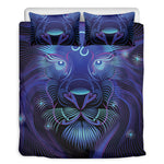 Dark Leo Zodiac Sign Print Duvet Cover Bedding Set
