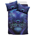 Dark Leo Zodiac Sign Print Duvet Cover Bedding Set