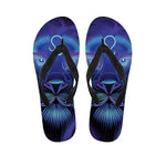 Dark Leo Zodiac Sign Print Flip Flops