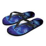 Dark Leo Zodiac Sign Print Flip Flops