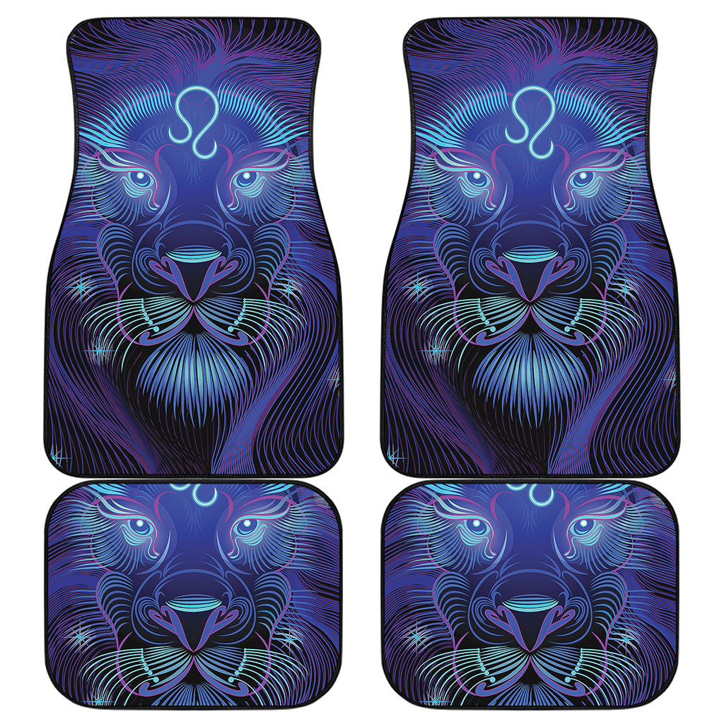 Dark Leo Zodiac Sign Print Front and Back Car Floor Mats