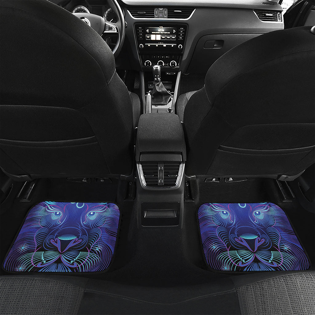Dark Leo Zodiac Sign Print Front and Back Car Floor Mats