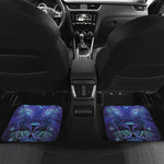 Dark Leo Zodiac Sign Print Front and Back Car Floor Mats