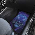 Dark Leo Zodiac Sign Print Front and Back Car Floor Mats