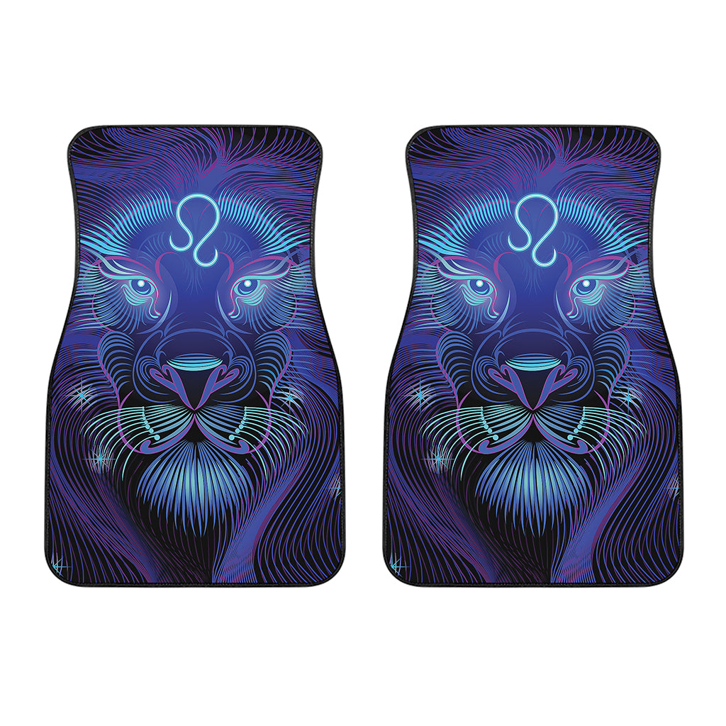 Dark Leo Zodiac Sign Print Front Car Floor Mats