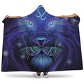 Dark Leo Zodiac Sign Print Hooded Blanket