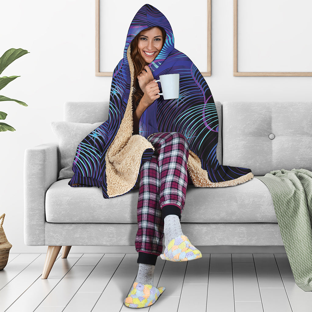 Dark Leo Zodiac Sign Print Hooded Blanket