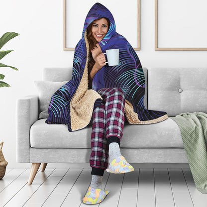 Dark Leo Zodiac Sign Print Hooded Blanket
