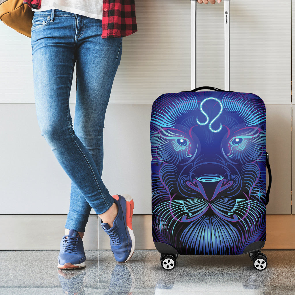 Dark Leo Zodiac Sign Print Luggage Cover