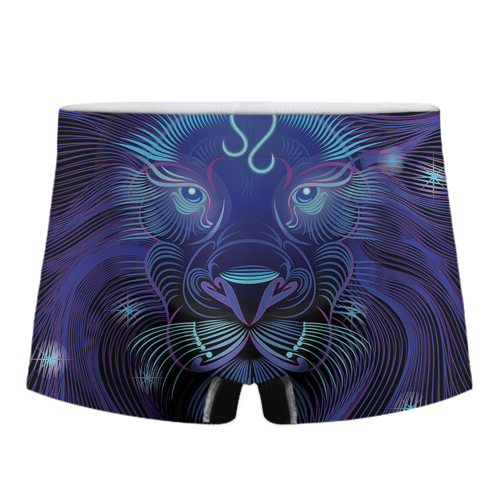 Dark Leo Zodiac Sign Print Men's Boxer Briefs