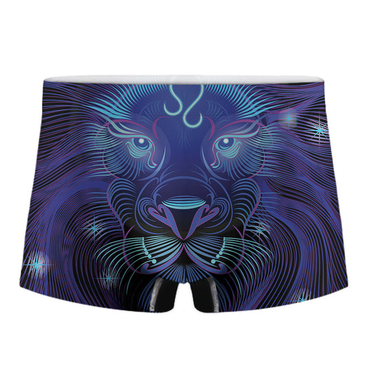 Dark Leo Zodiac Sign Print Men's Boxer Briefs