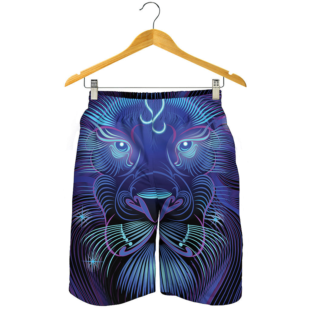 Dark Leo Zodiac Sign Print Men's Shorts
