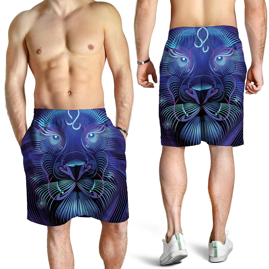 Dark Leo Zodiac Sign Print Men's Shorts