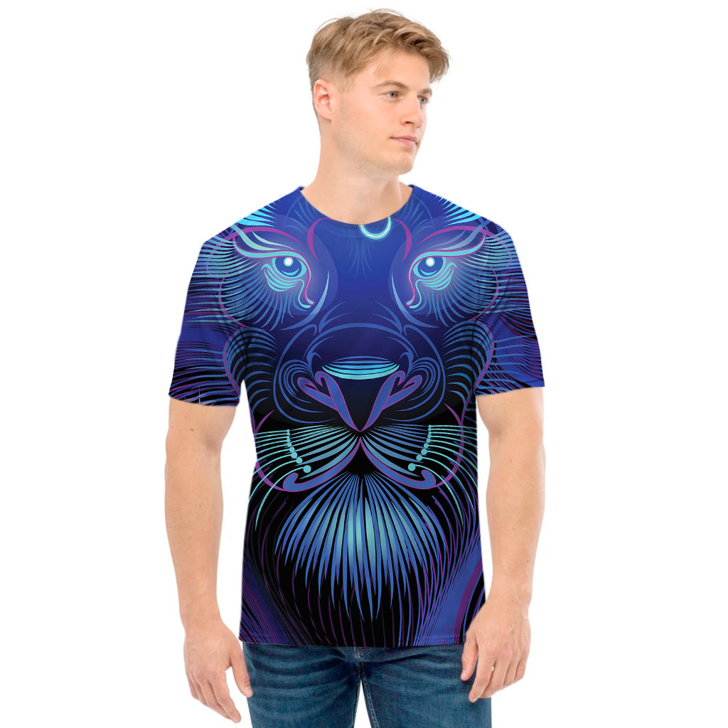 Dark Leo Zodiac Sign Print Men's T-Shirt