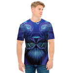 Dark Leo Zodiac Sign Print Men's T-Shirt