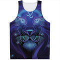 Dark Leo Zodiac Sign Print Men's Tank Top