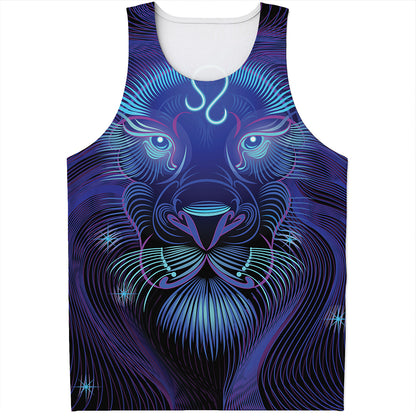 Dark Leo Zodiac Sign Print Men's Tank Top