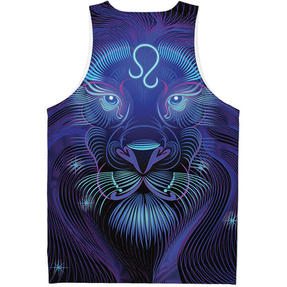 Dark Leo Zodiac Sign Print Men's Tank Top