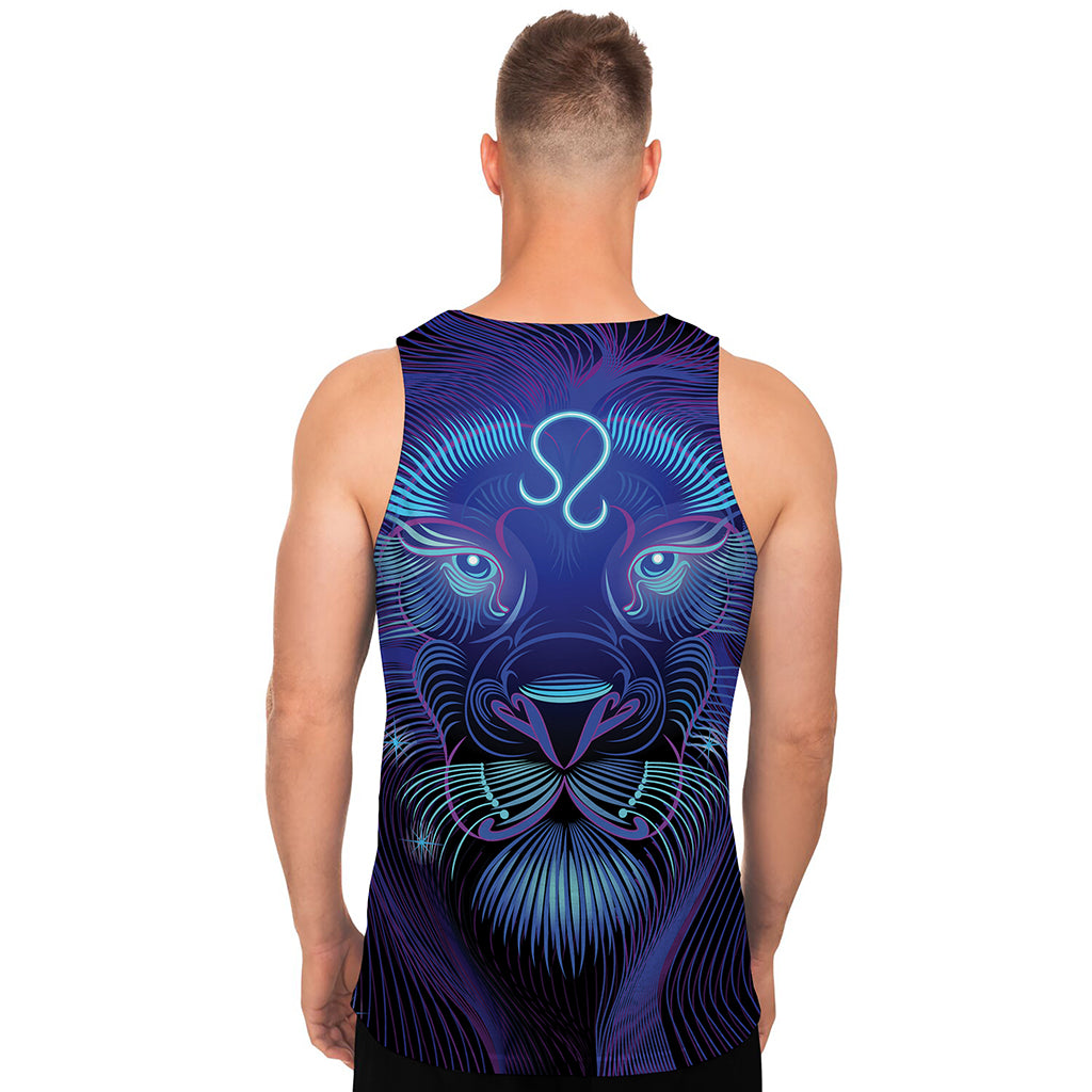 Dark Leo Zodiac Sign Print Men's Tank Top