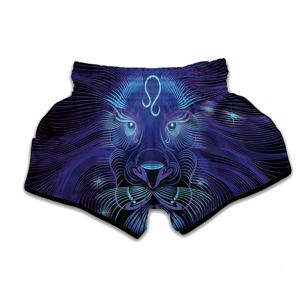 Dark Leo Zodiac Sign Print Muay Thai Boxing Shorts