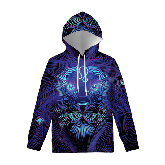 Dark Leo Zodiac Sign Print Pullover Hoodie