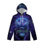 Dark Leo Zodiac Sign Print Pullover Hoodie