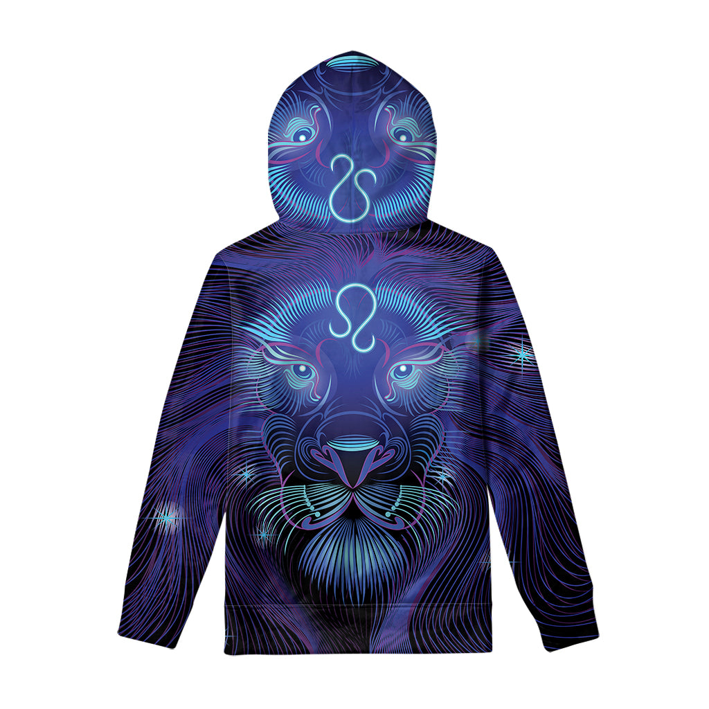 Dark Leo Zodiac Sign Print Pullover Hoodie