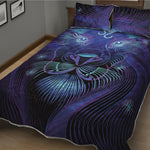 Dark Leo Zodiac Sign Print Quilt Bed Set
