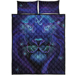 Dark Leo Zodiac Sign Print Quilt Bed Set