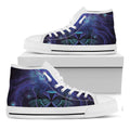 Dark Leo Zodiac Sign Print White High Top Sneakers