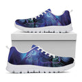 Dark Leo Zodiac Sign Print White Running Shoes