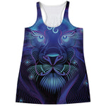 Dark Leo Zodiac Sign Print Women's Racerback Tank Top