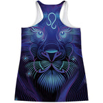 Dark Leo Zodiac Sign Print Women's Racerback Tank Top
