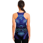 Dark Leo Zodiac Sign Print Women's Racerback Tank Top
