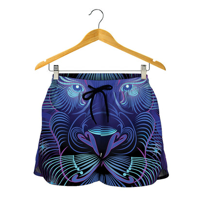 Dark Leo Zodiac Sign Print Women's Shorts