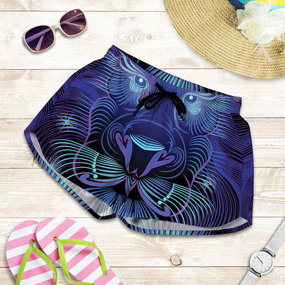 Dark Leo Zodiac Sign Print Women's Shorts