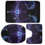 Dark Libra Zodiac Sign Print 3 Piece Bath Mat Set