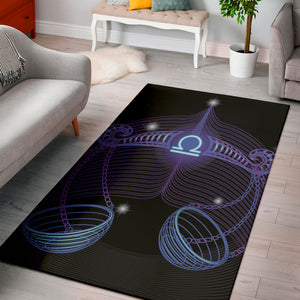 Dark Libra Zodiac Sign Print Area Rug