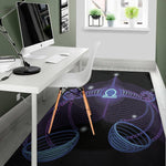 Dark Libra Zodiac Sign Print Area Rug