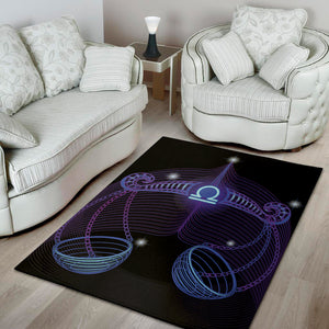 Dark Libra Zodiac Sign Print Area Rug