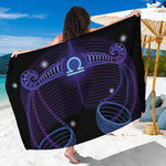 Dark Libra Zodiac Sign Print Beach Sarong Wrap