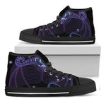 Dark Libra Zodiac Sign Print Black High Top Shoes