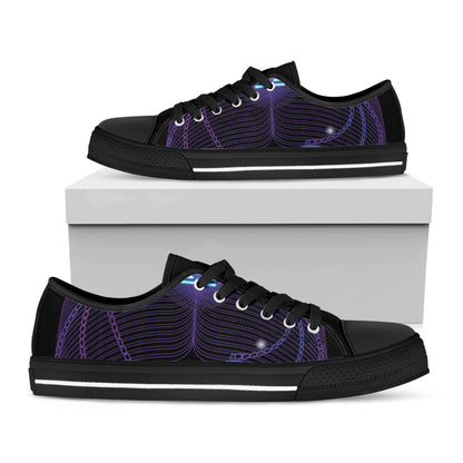 Dark Libra Zodiac Sign Print Black Low Top Shoes 
