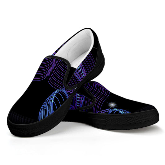 Dark Libra Zodiac Sign Print Black Slip On Shoes
