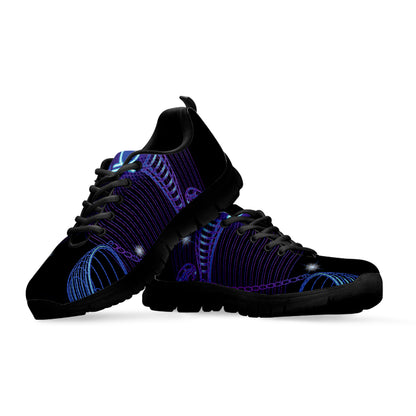 Dark Libra Zodiac Sign Print Black Sneakers