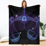 Dark Libra Zodiac Sign Print Blanket