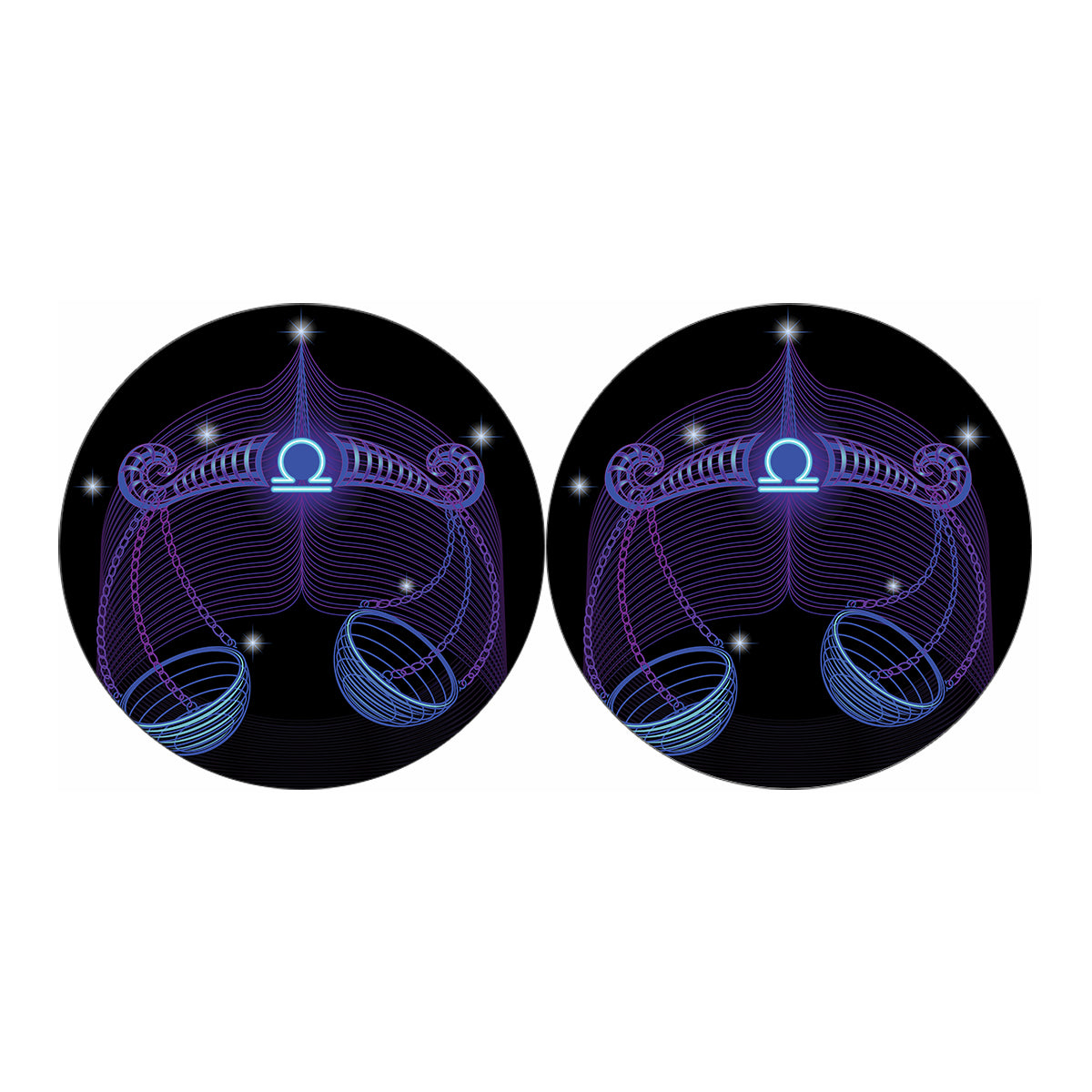 Dark Libra Zodiac Sign Print Car Coasters